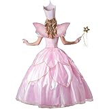 Quenny Halloween Pink Fairy Godmother Princess Dress Flower Fairy Cosplay Costume Stage Performance Adult(Pink,L(bust92cm))