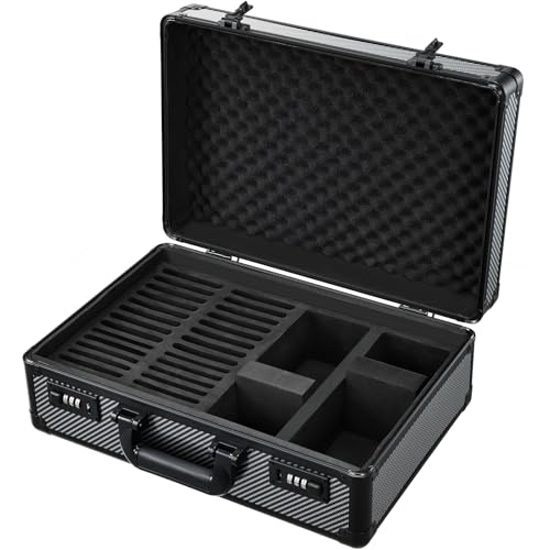 boldblox Graded Card Case with Individual Slots Storage Box, Trading Card Cases for Sports Cards with Combo Lock, Card Slab Case for Baseball Cards Storage, Graded Cards Display Box X-Large
