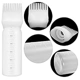 ONLYFU 4 Pcs Root Comb Applicator Bottle, 6 Oz Hair Dye Applicator Bottle with Comb and Scale Plastic Hair Oil Applicator Bottle for Hair Dye and Hair Care