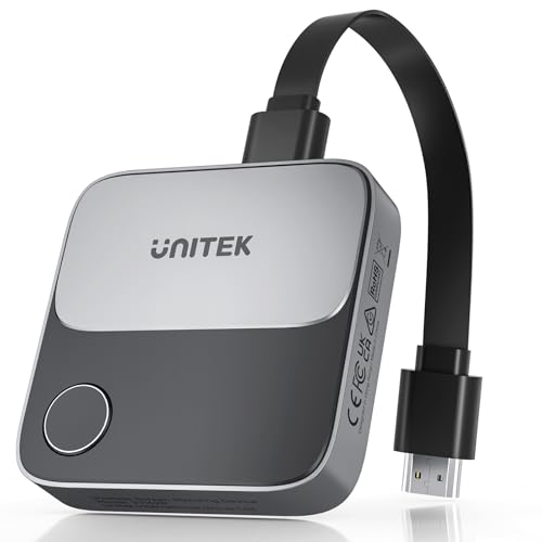 Unitek Wireless Hdmi Display Dongle Adapter - Screen Mirroring Receiver 2.4G/5G 4K TV Casting Device Screen Mirroring Adapter/Extender for Streaming Video to Monitor from Mac iOS Android Windows