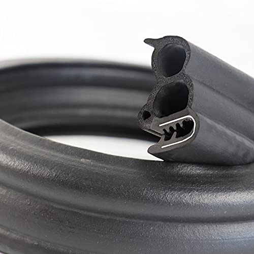 Car Door Rubber Seal Strip Trim with EPDM Three Side Bulbs, Large Bulb Heavy Duty Automotive Weather Stripping for Cars, Trucks, RVs, Boats, Cabinets, and Home Applications (10Ft)