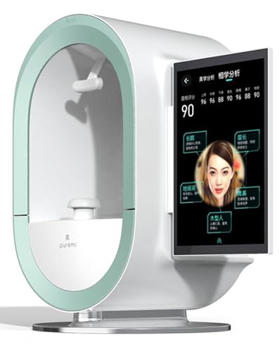 AI Skin Analyzer Machine, Facial Skin Analysis, 3D Skin Problem Detection Machine with 12 Spectra, 30 Indicators Data Analysis, Multilingual Support,B