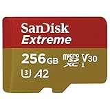 SanDisk Extreme 256GB MicroSDXC Memory Card for DJI Pocket 2 Osmo Series UHS-1 U3 / V30 A2 4K Class 10 Speed Grade 3 (SDSQXA1-256G-GN6MN) Bundle with 1 Everything But Stromboli SD & Micro Card Reader