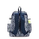 Ame & Lulu Game On Tennis Backpack - Contains Padded & Adjustable Straps - Two Exterior Water Bottle Pockets - Navy Snakeskin - 1 Count