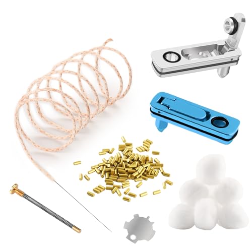 JINMUNIC Flint and Wick Replacement Set-Upgraded Lighter Repair Kit for Fluid Lighter & Insert(Metal Lighter Gasket,Wick with Needle,Spring,Cotton Balls,Lighter Flint & Screw Tool)