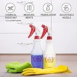 Uineko Plastic Spray Bottle (4 Pack, 24 Oz, All-Purpose) Heavy Duty Spraying Bottles Leak Proof Mist Empty Water Bottle for Cleaning Solution Planting Pet with Adjustable Nozzle and Measurements