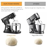 ZACME 7.4QT Household Stand Mixer 800W with Aluminum Die Casting Mixers Kitchen Electric Stand Mixer Metal Dough Mixer with Stainless Steel 7L Bowl, Dough Hook, Whisk and Beater