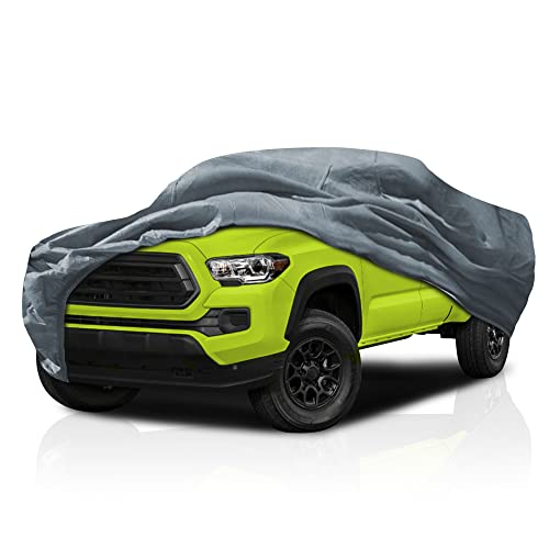 5 Layer Semi Custom Fit Truck Car Cover for 2019-2025 Toyota Tacoma Double Cab Pickup 6.0 Feet Long Bed, All Weather Protection Breathable Dust Scratch, Dust, Snow Shield