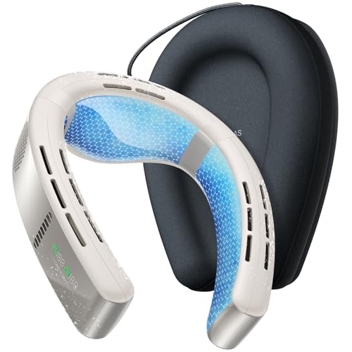 TORRAS 2025 Top Al Neck Fan Air Conditioner Coolify Cyber, Portable Personal Neck Fans that Blow Cold Air【No.1 Dual-Coolest Wind & 720° Immersive Cooling】Rechargeable for Outdoor/Indoor. Gift for Dad