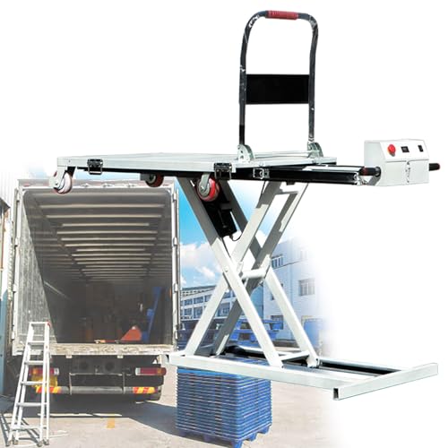 Single Scissor Lift Table Cart, 102cm Lifting Height, Hydraulic Lift Cart Platform, Electric Scissor Lift Table, for Safe Freight Unloading and Warehousing Use