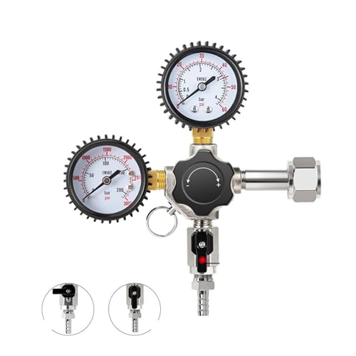 Co2 Regulator, W21.8 / CGA320 Input Thread Homebrew CO2 Kegerator Regulator For Monitoring Beer Carbonized(W21.8)