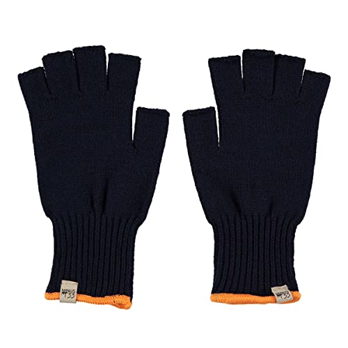 Minus33 Merino Wool Fingerless Gloves - Warm Knitted Gloves - Hunting Gloves - Half Finger Gloves - Navy - Large