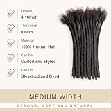 DAIXI 0.24Inch Thickness 8-16 Inch 60 Strands 100% Real Human Hair Dreadlock Extensions for Man/Women Full Head Handmade 0.6cm Thinner Can Be Dyed and Bleached Soft Dreadlocks with Needle and Comb