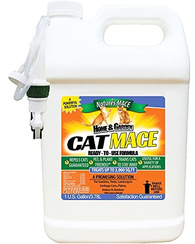 Nature’s MACE Cat MACE, Cat Repellent Spray, 1 Gallon, Keep Cats Out of Your Lawn and Garden, Cat Repellent Outdoor to Keep Cats Away, Indoor, Safe to use Around People, Pets, & Plants