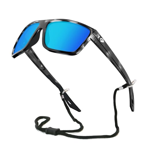 TOREGE Mens Women Sunglasses Polarized Sports UV Protection Wraparound Lightweight Sunglasses for Fishing Golf Driving Baseball NAUTILUS (C3)