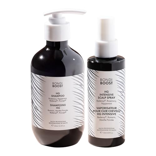 BONDIBOOST HG Shampoo & Intensive Spray Bundle for Men & Women – Thinning Hair Solution for Volume, Hydration & Root Lift – Vegan, Cruelty-Free, Sulfate-Free, Lightweight – Australian Made (2-Piece)