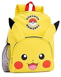 Pokemon Pikachu Backpack Set 4 Piece Lunch Box Water Bottle Pencil Case Set Yellow