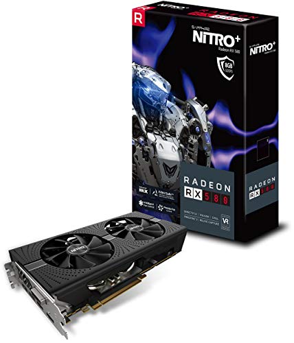 Sapphire 11265-01-20G Radeon NITRO+ Rx 580 8GB GDDR5 Dual HDMI/ DVI-D/ Dual DP with Backplate (UEFI) PCI-E Graphics Card