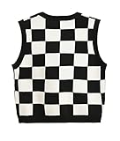 Hyipels Women's Sweater Vest,Y2K Sleeveless Pattern Preppy Style Knitted Crop Tank Top for Girl