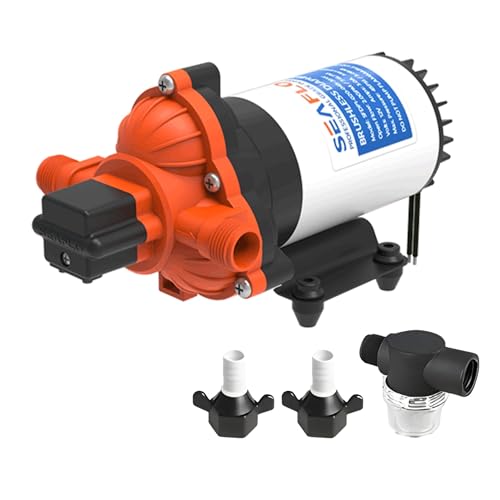 SEAFLO 33W Series Brushless Automatic Demand Diaphragm Pump – 115 VAC, 3.0 GPM, 45 PSI | Quiet Operation, Self-Priming, Overload Protection, Ideal for Medical, Cleaning, and Sanitation Applications