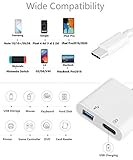 USB C OTG Adapter with Power, 2 in 1 USB C to USB Female with 60W PD Charging Adapter Compatible with iPhone 15/15Pro, iPad Pro, Galaxy S24/S23/S22/S21, Pixel 8/7/6, Google Chromecast with Google TV