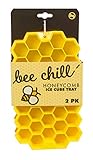 Evriholder Bee Chill Ice Trays, Silicone Ice Tray for Making Hexagonal Ice, Includes 2 Trays, Yellow and Orange