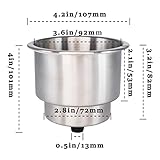 DNB Stainless Steel Cup Holder - 10 PCS Insert Drink Holders with Drain - Marine Boat Accessories