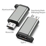 USB-C to Micro USB Adapter, 3-Pack USB Type C Female to Micro USB Male Converter USB C to Micro B 2.0 Charge & Data Sync Compatible with Samsung Galaxy S7 S6 J7 Note 5 Kindle Ps4 and More -Grey