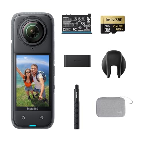 Insta360 X4 Endurance Bundle - 8K Waterproof 360 Action Camera, 4K Wide-Angle Video, Invisible Selfie Stick, Removable Lens Guards, 135 Min Battery Life, AI Editing, Stabilization, for Sports, Travel