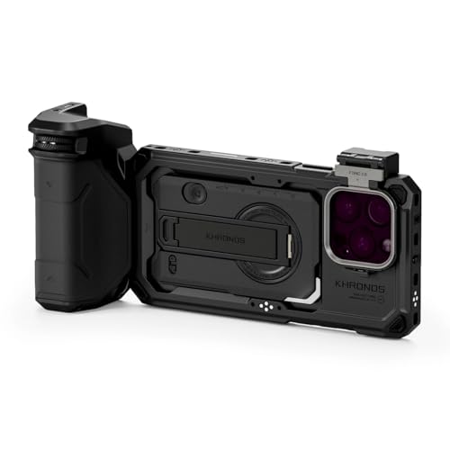 Tilta Khronos Handheld Kit Compatible with iPhone 16 Pro Max – Black | Mobile Filmmaking Accessories | Phone Camera Cage & Video Rig | 0.6 + 1.2 ND Filters | Focus Handle | TK-IP16-PMA-B