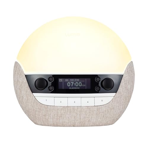 Lumie Bodyclock Luxe 700FM | Wake-Up Light with FM Radio, Bluetooth Speakers, Sunrise/Sunset Features and Low-Blue Light for Sleep