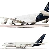 Airbus A380 Lufthansa Airplane Model, 1:160 Scale 18.1 inches Length Diecast Resin Material A380 Airline, with LED Lights, Free Airport Scene Props for Aviation Enthusiast Gift or Birthday Gift