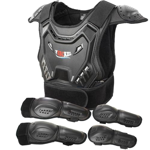 Kids Armor Vest Suit for Dirt Bike, Back Chest Protector for Motocross ATV ,Youth Extreme Sports Protective Gear (Black)