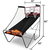 Pop-A-Shot Official Indoor/Outdoor Dual Shot Basketball Arcade Game - Weather Resistant - 16 Different Games - 6 Audio Options - Near 100% Scoring Accuracy - Large LED Scoreboard