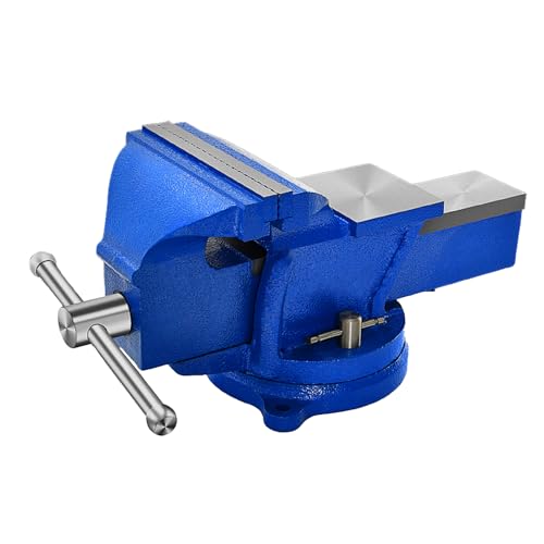 Bench Vise 6 Inch, Cast Steel 360° Swivel Rotating Vice with Anvil, Heavy Duty Table Clamp Woodworking Pipe Locking Pliers Base Desktop Tools for Fixing Equipment Home or Industrial Use