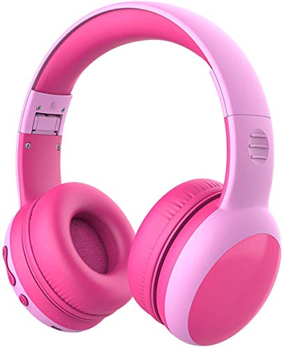 gorsun Kids Bluetooth Headphones, Portable Wireless Headset for Kids, Bluetooth 5.3, Over-Ear Toddler Headphones with Microphone, 85dB Volume Limited, 40 Hours Playtime (Pink)