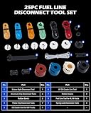 Orion Motor Tech Master Quick Disconnect Tool Set, 25pc Line Disconnect Tool Kit for A/C Fuel & Transmission Systems, Fuel Line Disconnect Tools for Mechanics Compatible with Ford Chevy GM More, Red