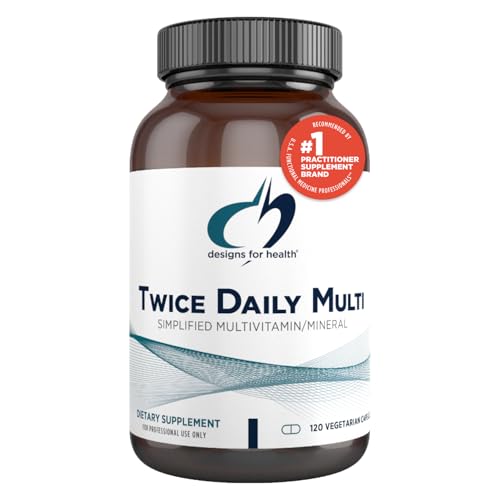 Designs for Health Methylated Multivitamin for Women & Men - Twice Daily Multimineral Supplement & Multivitamin Without Iron + Methylated B12 and Folate, Vitamin C, K, D, E + More (120 Capsules)