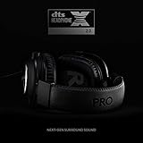 Logitech G Pro X Wired Gaming Headset: Blue VO!CE Detachable Boom Mic, DTS 7.1, 50 mm Drivers, USB/3.5mm Aux, Spare Memory Foam Ear Pads, USB DAC & Bag Included, for PC, Xbox, PS5, PS4 - Black