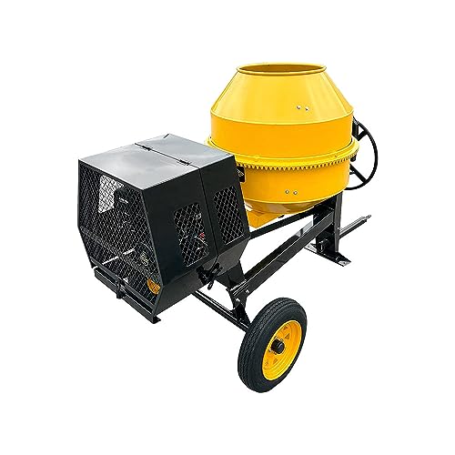 DBMIMPORTERS Towable Cement Mixer Concrete Mixer Electric 17 Cubic Feet, 12V, 13HP