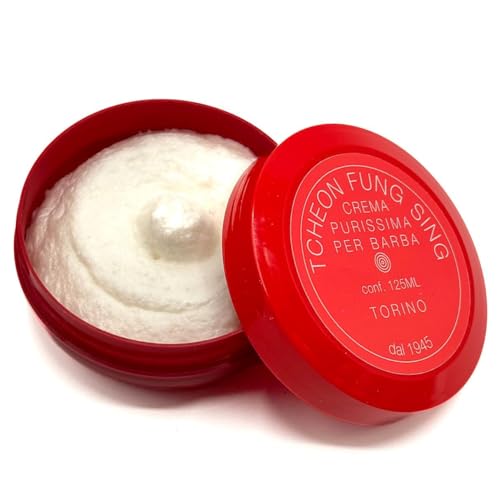 TFS Ciotola Rossa Semi Soft Shaving Soap, Classic Almond Scent 125ml (4.2 oz), Made in Torino Italy since 1945, Creates a Luxurious Lather, For use with a Shave Brush