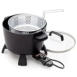 Presto 8-Quart Big Kettle, Steamer and Deep Fryer Multi-Cooker, Black & 06852 16-Inch Electric Skillet with Glass Cover