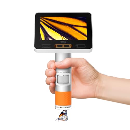 MX2-A Handheld Microscope for Kids, Portable Digital Microscope 100-1600X with 4.3-inch 1080P LCD Screen, MatataStudio Wireless USB Educational Microscopes for Kids & Adults