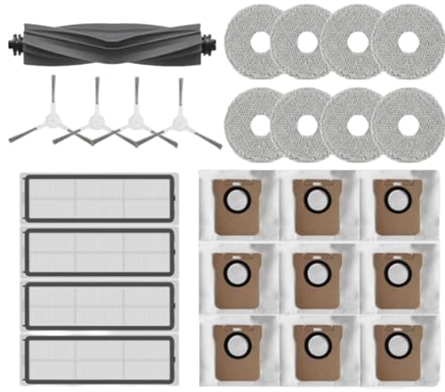 INF Spare Parts Accessories for Dreame L10s Ultra/S10 Pro, Suitable for Xiaomi Robot Vacuum x10 Plus, 1x Main Brush, 4X Filter, 4X Side Brush, 8X Wiper, 9X Dust Bag