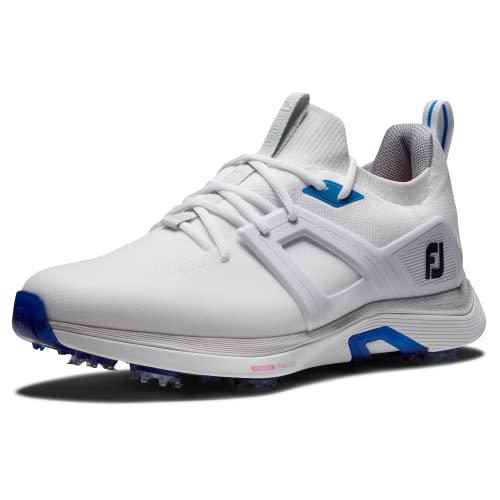 FootJoy Men's Hyperflex Previous Season Style Golf Shoe, White/Blue, 10