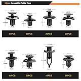 GOOACC 635Pcs Car Push Retainer Clips & Auto Fasteners Assortment -16 Most Popular Sizes Nylon Bumper Fender Rivets with 10 Cable Ties and Fasteners Remover for Toyota GM Ford Honda Acura Chrysler