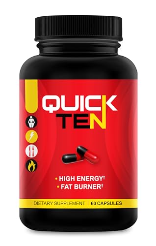 Drop 10 Quick – Diet Pills for Women & Men – Powerful Fat Burner, Appetite Suppressant, Metabolism Booster – Rapid Weight Loss Supplement – 60 Capsules