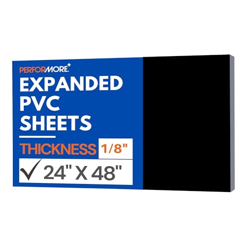 Expanded PVC Sheet – Lightweight Rigid Foam – 3mm (1/8 Inch) – 24 x 48 Inches – Black – Ideal for Signage, Displays, and Digital/Screen Printing