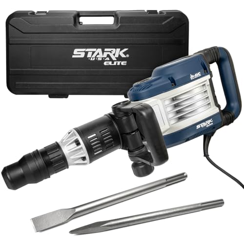 Stark USA 26 lbs SDS Max Inline Demolition Hammer 1600W Demo Chipping Hammer Concrete Cement Breaker Lightweight Anti-Vibration Variable Speed