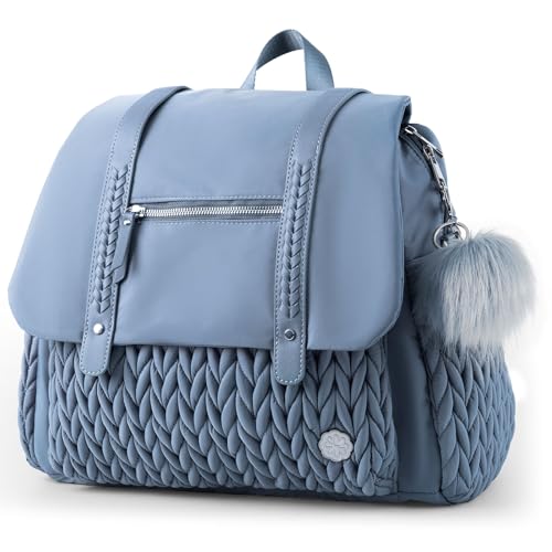 SEWBOO Diaper Bag BackPack Large Capacity Travel Mommy Bag Waterproof and Stylish with Changing Pad Baby Bag for Women and Girls